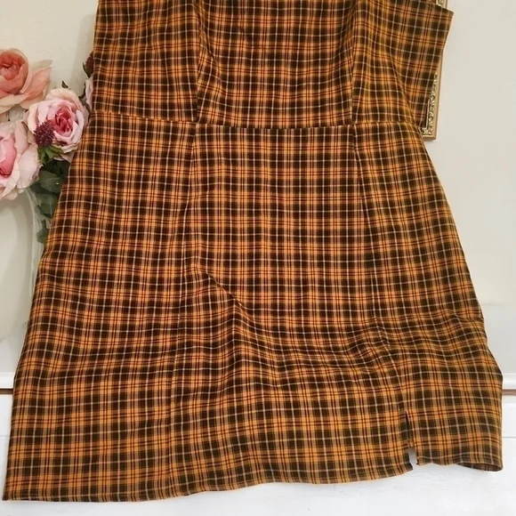 Preppy Plaid Minidress Fall Dress Size 1X Pumkin Patch photos Rockabilly Gingham - Picture 4 of 9